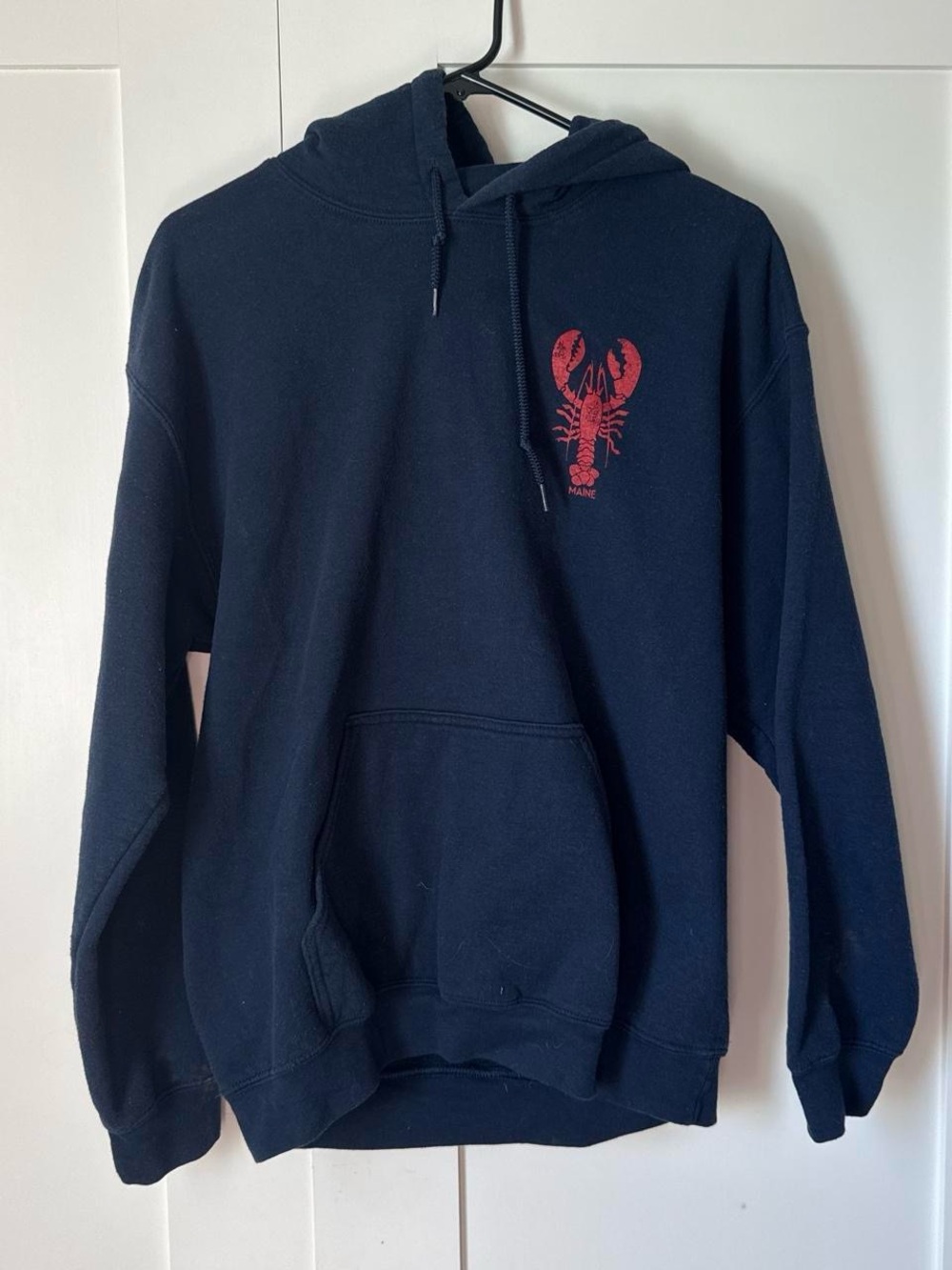 Men's Black Hoodie with Red Lobster Graphic